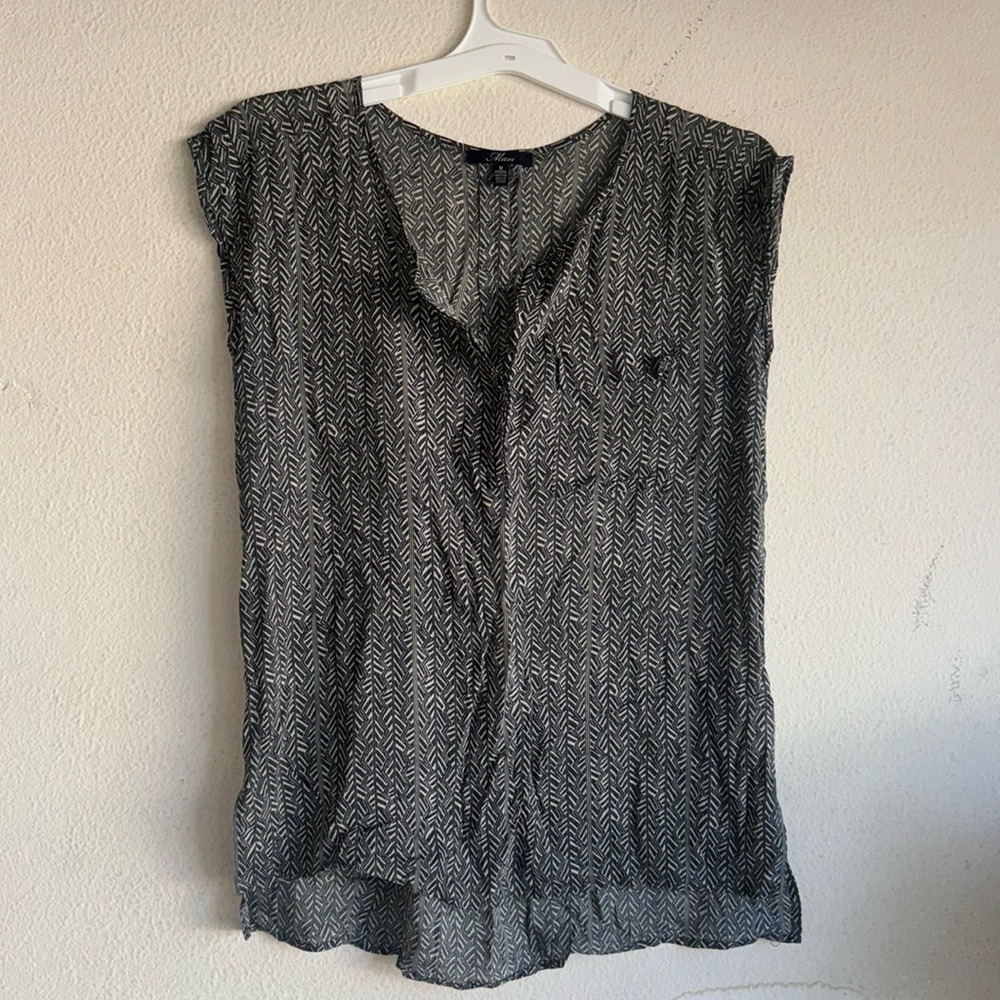 Mavi brand patterned sleeveless top, almost sheer!